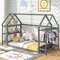 Twin Size Montessori Floor House Bed With Detachable Storage Shelves 0