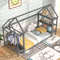 Twin Size Montessori Floor House Bed With Detachable Storage Shelves 1