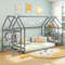 Twin Size Montessori Floor House Bed With Detachable Storage Shelves 3