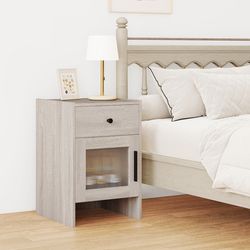 farmhouse nightstand with drawer and cabinet antique brush white storage side table