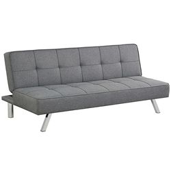 adjustable 3-seat sofa bed with high-density foam, linen convertible couch sleeper for living room, office, or studio