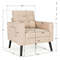 MidCentury Upholstered Armchair Club Chair With Rubber Wood Legs In Beige Comfortable  Durable Acce 5