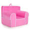Soft Pink Velvet Upholstered Kids Sofa With HighQuality Sponge Comfortable Safe Toddler Couch For 6