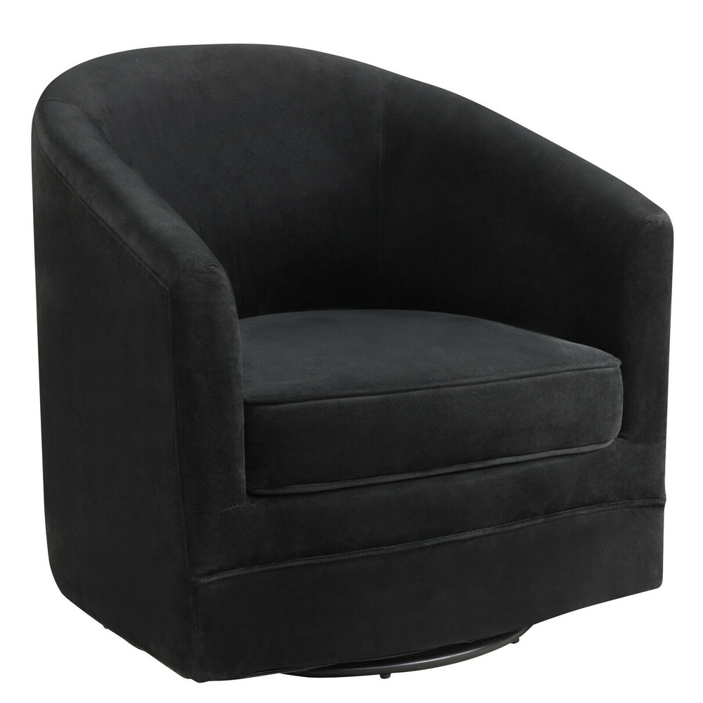 Modern Swivel Accent Chair With 360Degree Rotation  Sturdy Metal Base Easy Assembly 2