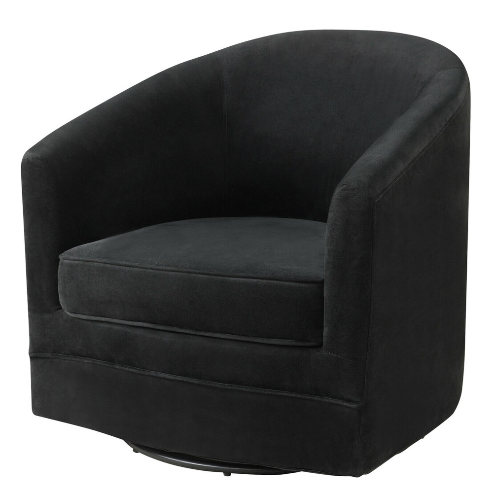 Modern Swivel Accent Chair With 360Degree Rotation  Sturdy Metal Base Easy Assembly 3