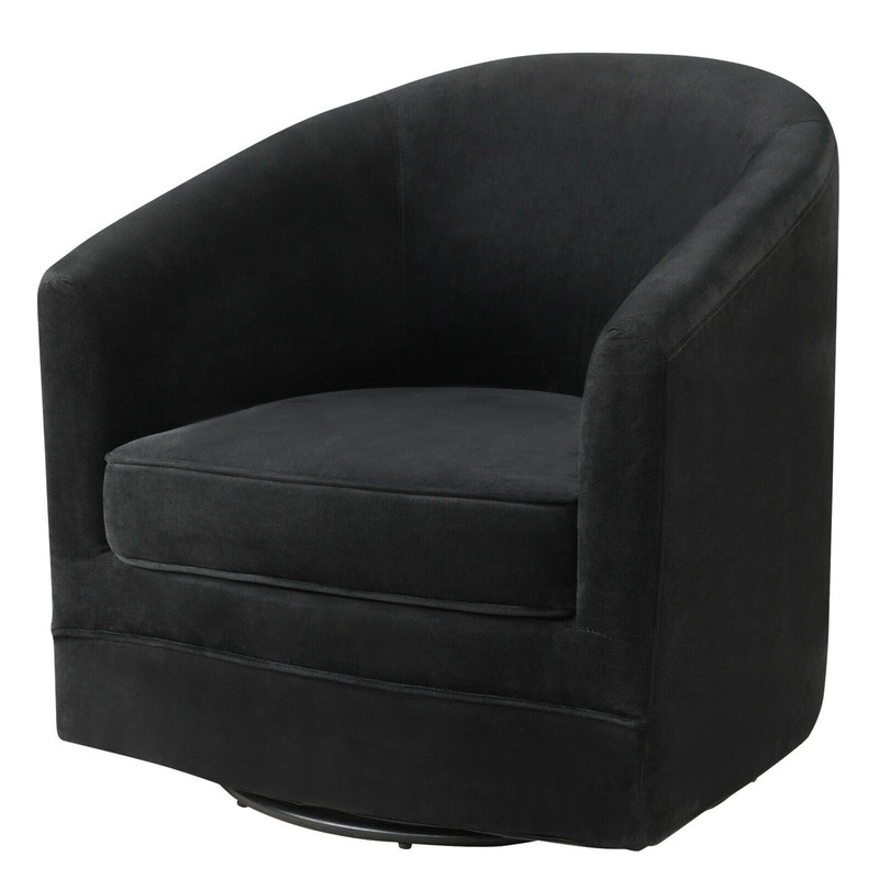 Modern Swivel Accent Chair With 360Degree Rotation  Sturdy Metal Base Easy Assembly 3