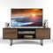 Wooden TV Stand with 2-Door Storage Cabinets, Holds TVs Up to 55 Inches
