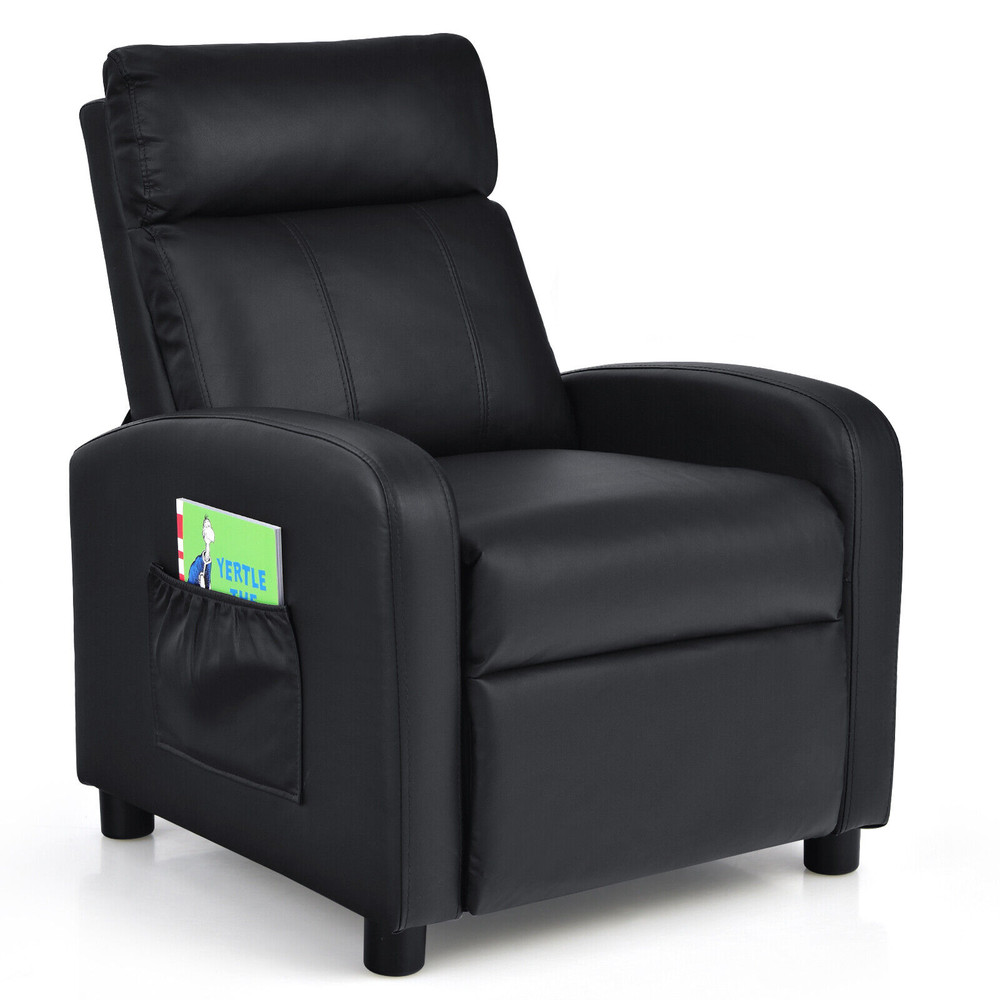 Ergonomic PU Leather Kids Recliner Lounge Sofa for Ages 3-12, Comfortable & Durable