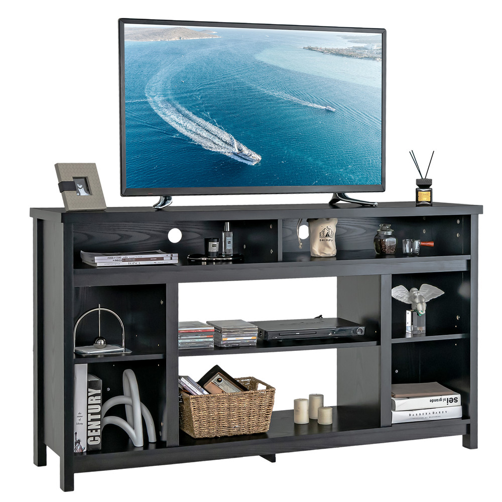 58 Inch Fireplace TV Stand for TVs up to 65 Inches – Modern Media Console with Storage & Cable Management
