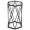 Hexagonal Accent End Table with Tempered Glass Top and Sturdy Metal Frame, Modern Small Side Table for Living Room
