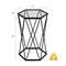 Hexagonal Accent End Table with Tempered Glass Top and Sturdy Metal Frame, Modern Small Side Table for Living Room