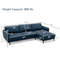 Modern Navy LShaped Fabric Sectional Sofa With Chaise Lounge And Solid Wood Legs Comfortable 3Seate 6