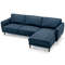 Modern Navy LShaped Fabric Sectional Sofa With Chaise Lounge And Solid Wood Legs Comfortable 3Seate 7