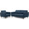 Modern Upholstered Sofa Set Navy Loveseat And Accent Chair With Removable Cushion Covers For Living 0