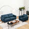 Modern Upholstered Sofa Set Navy Loveseat And Accent Chair With Removable Cushion Covers For Living 1