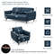Modern Upholstered Sofa Set Navy Loveseat And Accent Chair With Removable Cushion Covers For Living 6