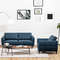 Modern Upholstered Sofa Set Navy Loveseat And Accent Chair With Removable Cushion Covers For Living 2