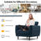 Modern Upholstered Accent Chair Single Sofa Armchair Navy Fabric Lounge Chair For Living Room Bedro 3