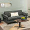 Modern Fabric Loveseat Sofa with Metal Legs & Armrest Pillows, Cozy & Stylish
