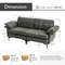 Modern Fabric Loveseat Sofa with Metal Legs & Armrest Pillows, Cozy & Stylish