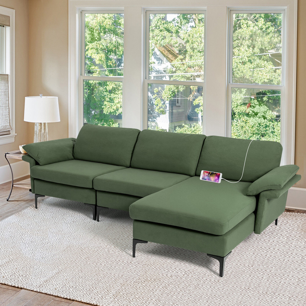 Extra Large LShaped Sectional Sofa With Reversible Chaise Spacious Stylish 0