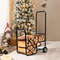 Firewood Carrier Cart With AntiSlip Handle  Durable Wheels For Easy Transport 0