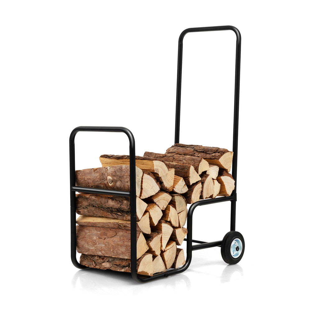 Firewood Carrier Cart With AntiSlip Handle  Durable Wheels For Easy Transport 3