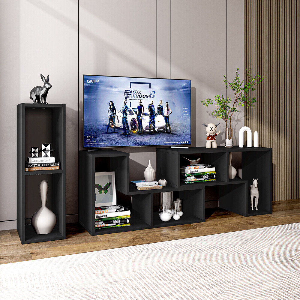 3-Piece Adjustable TV Stand for TVs Up to 65, Modular Shelves with Spacious Storage
