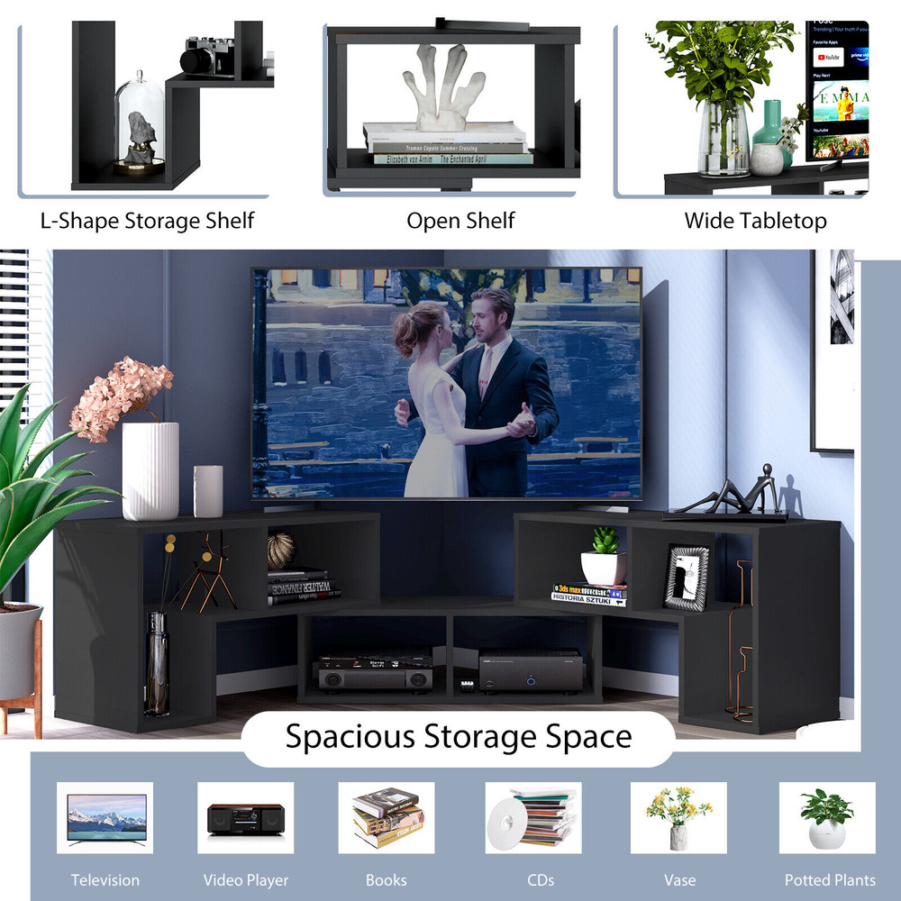 3-Piece Adjustable TV Stand for TVs Up to 65, Modular Shelves with Spacious Storage