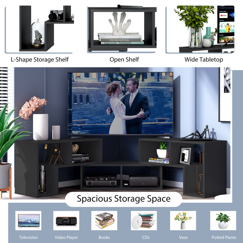 3-Piece Adjustable TV Stand for TVs Up to 65, Modular Shelves with Spacious Storage