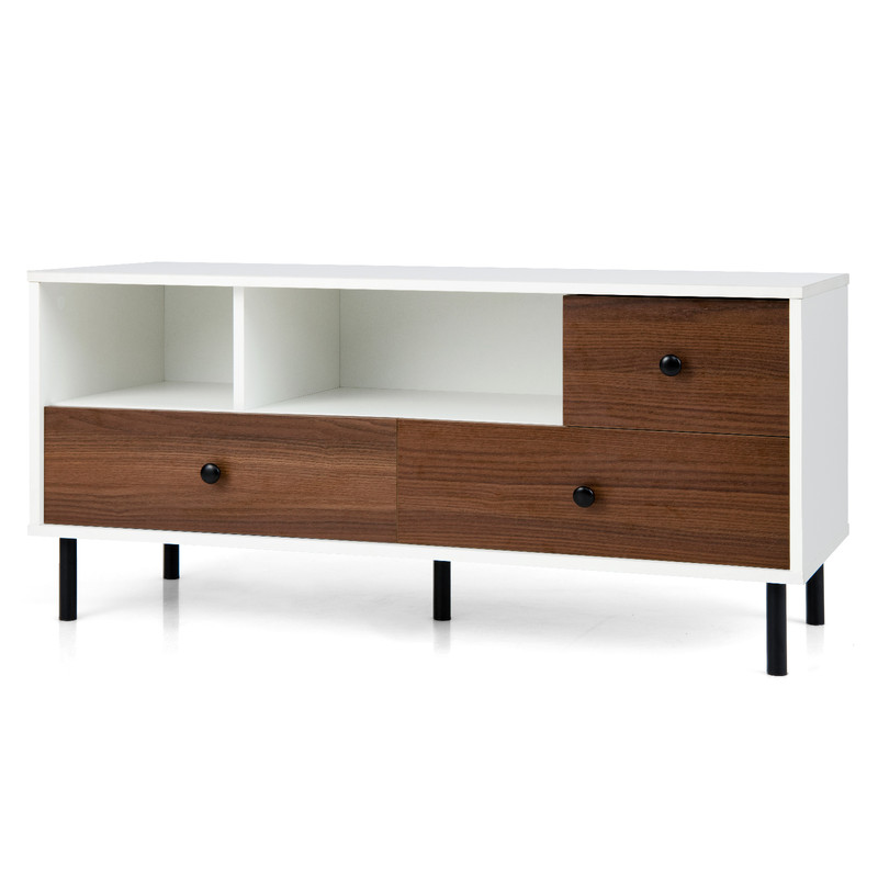 Modern TV Stand for 50-Inch TVs Stylish Living Room Decor with Drawer Storage & Cubbies