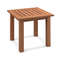 Patio Hardwood Square Side Table with Slatted Tabletop, Outdoor Indoor Solid Wood End Table for Garden, Porch, Deck