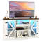 59 Inches Media Console Table with 3-Level Shelves, LED Lights & 22 Dynamic Modes, Modern TV Stand