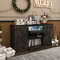 Modern 58 Inches TV Stand for TVs Up to 65" with 20 Color LED Lights, Storage Cabinets & Shelves