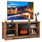 58 Inches TV Stand for Flat Screen TVs Up to 65 Inches with 18" Electric Fireplace Heater & Storage Shelves