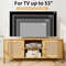 Boho TV Stand for TV up to 55 Inches with Faux Rattan Door, Modern Media Console Table with Storage Shelves & Cabinets