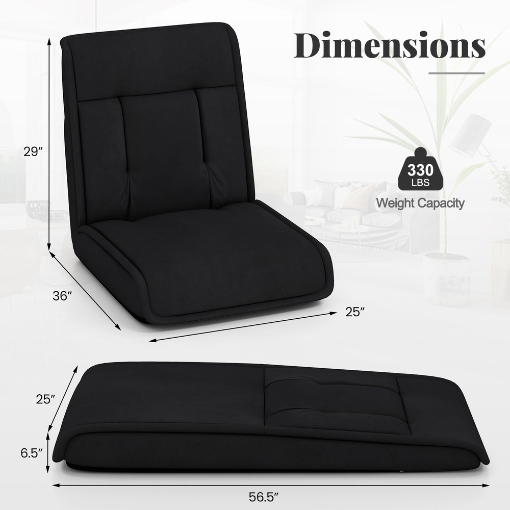 Convertible Lazy Chair Foldable Floor Chair With 14Position Adjustable Backrest For Ultimate Comfor 7