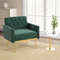 Luxury Modern Velvet Accent Chair Button Tufted Back Gold Legs And Adjustable Feet Upholstered Armc 1