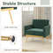 Luxury Modern Velvet Accent Chair Button Tufted Back Gold Legs And Adjustable Feet Upholstered Armc 5