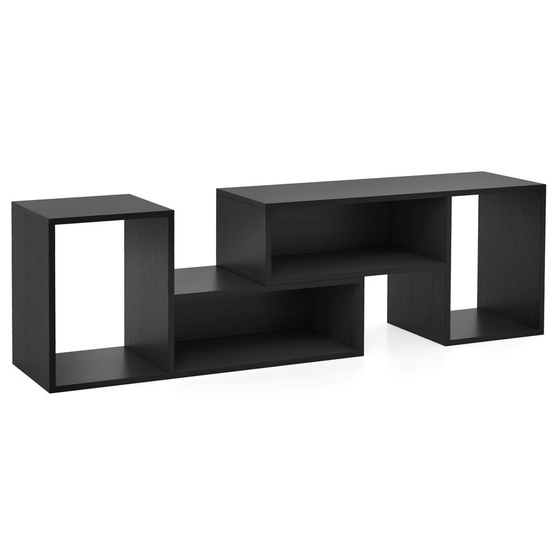 Modern Adjustable TV Stand Expandable Entertainment Center With Storage Cubes Rotatable LShaped She 7