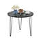 Modern Round Coffee Table With Thickened Faux Marble Tabletop And Black Metal Tripod Legs Small Acc 0