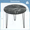 Modern Round Coffee Table With Thickened Faux Marble Tabletop And Black Metal Tripod Legs Small Acc 6