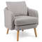 Sherpa Accent Chair Modern Living Room Chair with Seat Cushion, Upholstered Single Sofa Armchair with Pillow for Bedroom