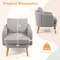 Sherpa Accent Chair Modern Living Room Chair with Seat Cushion, Upholstered Single Sofa Armchair with Pillow for Bedroom