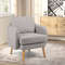Sherpa Accent Chair Modern Living Room Chair with Seat Cushion, Upholstered Single Sofa Armchair with Pillow for Bedroom