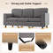 Luxury Teddy Velvet Upholstered 3-Seater Sofa with Back Pillows Cozy & Soft Modern Couch for Living Room, Office