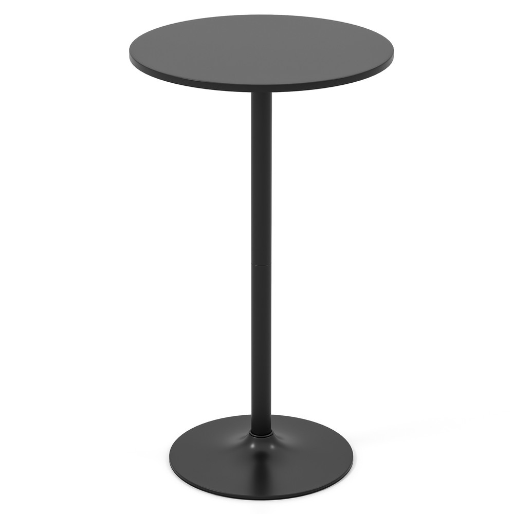 24 Inch Modern Round Cocktail Table with Metal Base and MDF Top, Small Pub Bar Table for Living Room, Kitchen, or Party