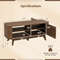 Modern Rectangular Coffee Table with Storage and Adjustable Shelves, Wooden Center Table with Doors & Open Compartments