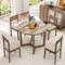 Solid Wood Round Dining Table with Wing-Shaped Pedestal, Seats 2-4
