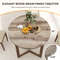 Solid Wood Round Dining Table with Wing-Shaped Pedestal, Seats 2-4